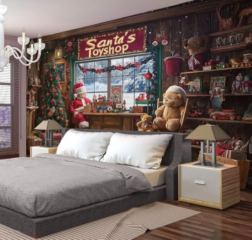 Tapiz de pared navideño grande de 230x150 cm para renovar salones sin pintar ni obras 3