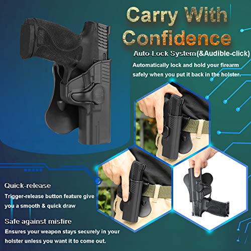 Owb M P 2.0 9Mm Holster Compatible For S&W M&P 2.0 9Mm/40, S&W Sd40Ve, S&W Sd9Ve, Smith & Wesson M&P 9Mm(Not Shield), Adjustable Paddle Gun Holster,Quick Release - Right Handed #TOP2