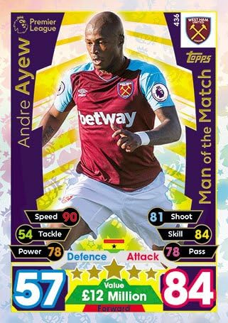 Match Attax 2017/18 Man Of The Match card #436 Andre Ayew