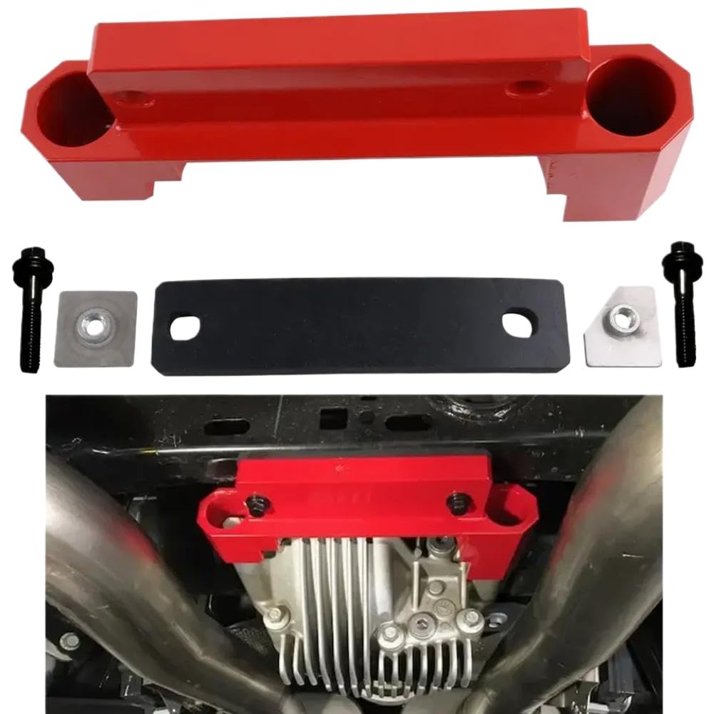 Rear Differential Brace Anodized Red Billet Aluminum Compatible with 2015-2020 Challenger Charger Hellcat