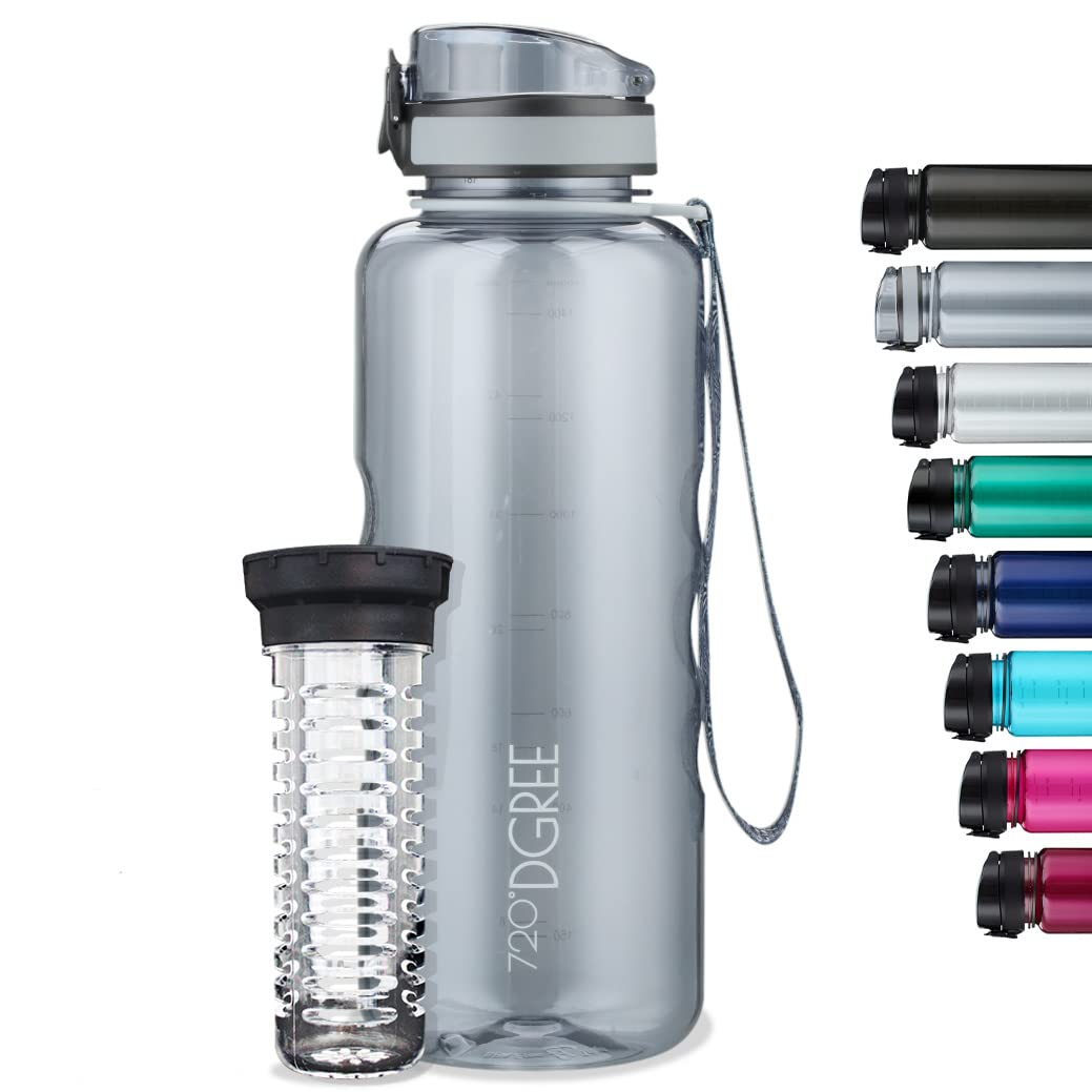 720°DGREE Botella Agua 1 Litro “uberBottle“ - Tamiz-Fruta, softTouch - Sin BPA, Prueba de Fugas, Reutilizable - Cantimplora, Water Bottle ideal para Deporte, Fitness, Gimnasio, Senderismo, Ciclismo — view 67
