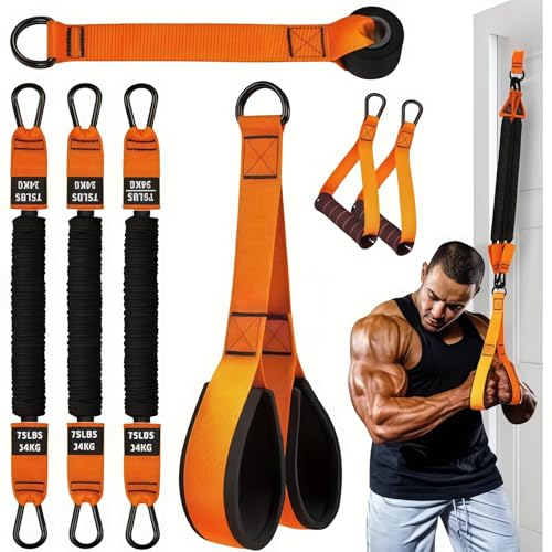 Racocou Banda de asistencia de dominadas resistente de 225 libras con asas, dominadas asistidas, dominadas y inmersiones, banda de resistencia para gimnasio en casa para hombres y mujeres, color