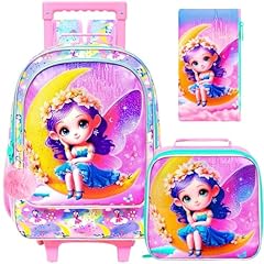 Moon Fairy With Purple Hair Rolling Backpack