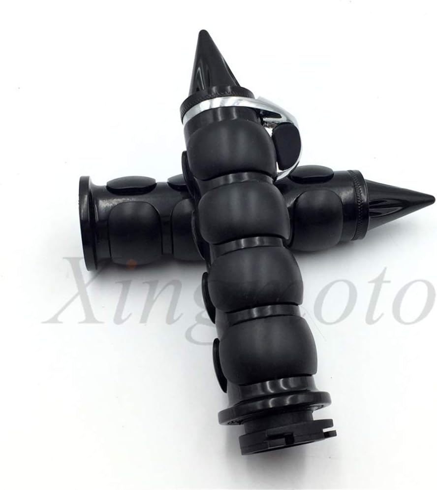 AfterMokit Replacement Motorcycle Black 25mm 1" Spike Handlebar Grips Throttle Boss for Harley Softail Dyna Sportster Electra Glide/for Kawasaki Ninja Hayabusa GSXR700 GSXR1000