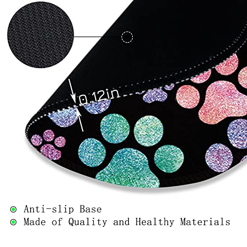 Image of Cat Paw Round Mouse Pads for Desk, Funny Small Mousepad for Laptop Gaming, Stitched Edge Non-Slip Rubber Base, Cute Home Office Decor Desk Accessories Office Supplies Gift for Women Teen Girls