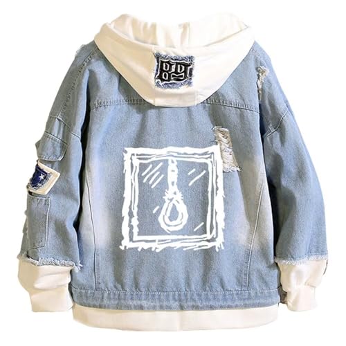 Image of KPOP Rapper Denim Jacket Jeans Love Printed Fashion Sport Hip Hop Hoodie