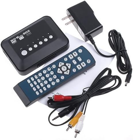 Androset 1080P-TVBOX 1080p HD USB HDMI SD/MMC Multi TV Media Player RMVB MKV 50 (Black 1080p tv box)