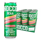 NOCCO BCAA Drink Peachango - 12 Fl Oz (Pack of 12) - 0mg of Caffeine, 5000mg of BCAAs – Sugar & Caffeine Free Low Calorie Carbonated Drink with Vitamin B6, B12, Biotin - Grab & Go Performance Drink