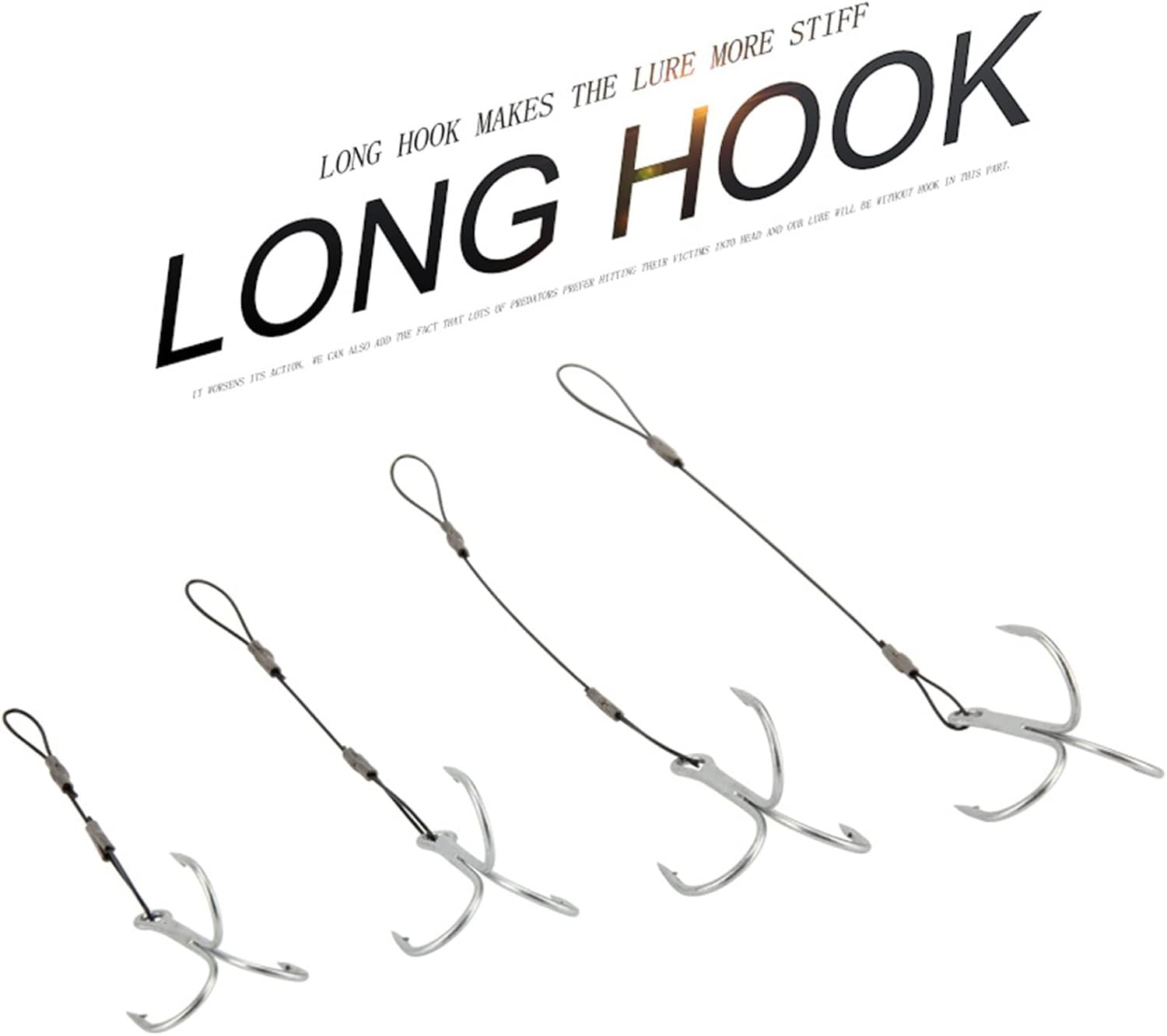 GRFIT Fishing Hooks 5pcs High Carbon Steel String Hook Rigs #6#1#1/0#2/0 Soft Baits Fishhooks Fishing Tackle Tools Accessories Fish Hooks (Color : #2/0)