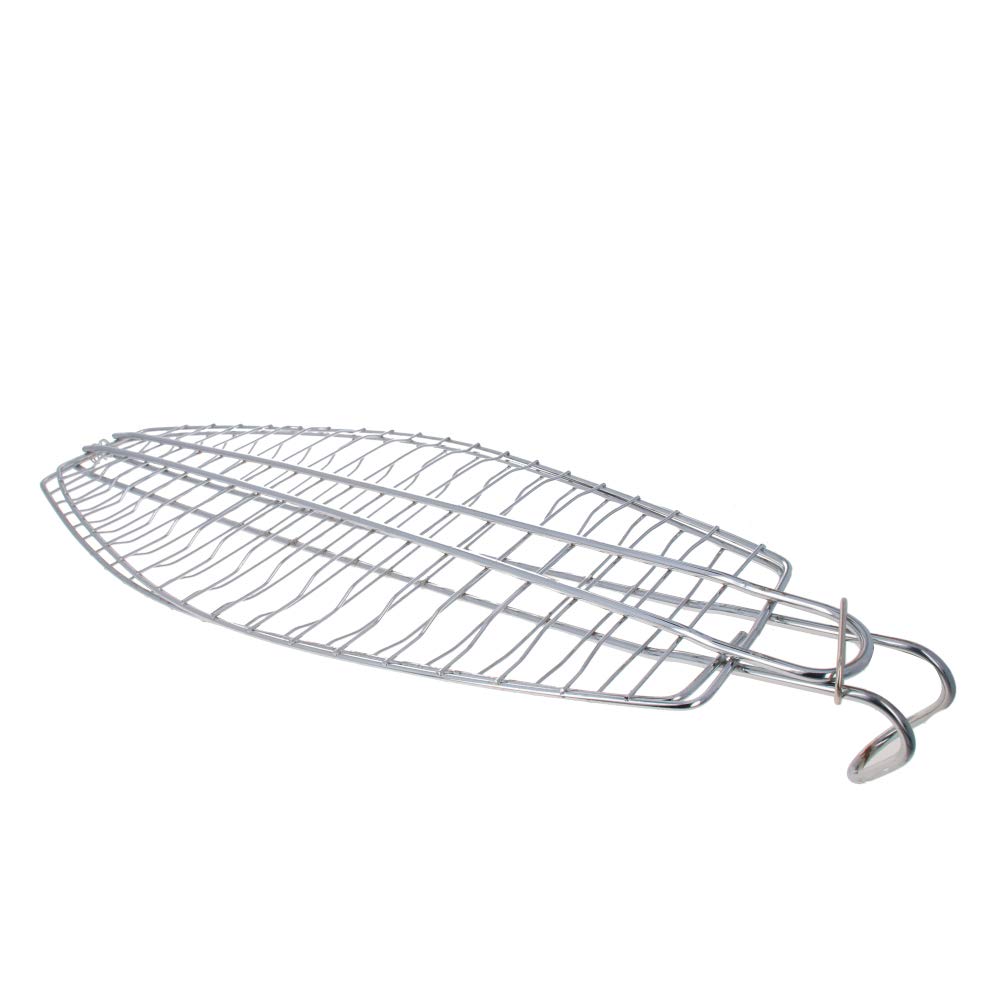 Utoolmart Fish Grill Basket, Stainless Steel Fish Basket for BBQ Grilling, Portable Barbecue Grilling Basket for Cooking Whole Fish, 44cm x 15cm