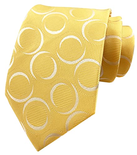 Ctskyte Men's Gold Yellow Silk Ties Daily Dress Neckties for Spring and Summer Weddings
