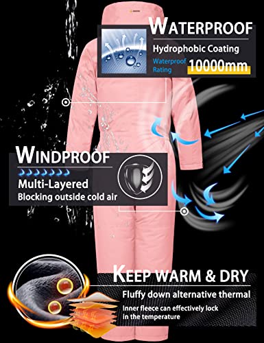 Image of GEMYSE Kids One Pieces Ski Suits Jumpsuits Boys Girls' Winter Outdoor Snowboarding Waterproof Snowsuits