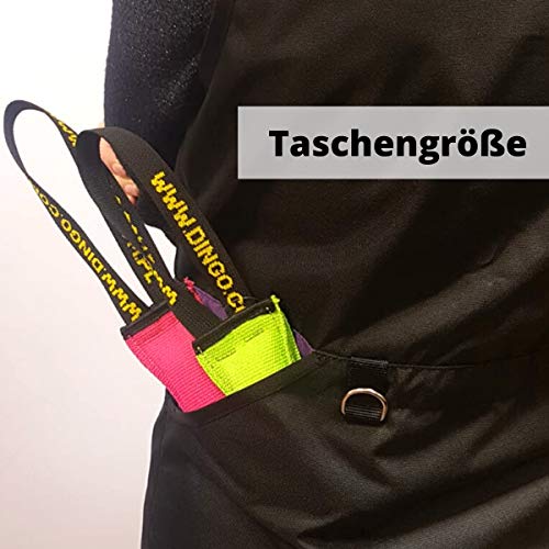 Dingo Hundespielzeug Beisswurst Agility Baumwolle mit Griff handgefertigt für Bisstraining Apportieren Schwimmend Schwimmfähig 15 x 6 cm Rosa 15601