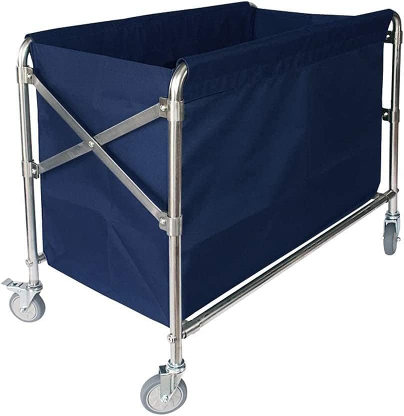 Large Movable Trolleys, Kitchen Storage Hand Trucks, Beauty Salon Trolley Foldable Laundry Sorter Cart Laundry Rolling Cart for Hotel Room,