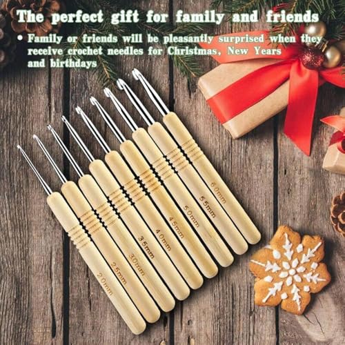 Image of Dodhar Complete Crochet Kit for Beginners - 9 Ergonomic Crochet Hooks Set with Yarn, Stitch Markers, Needles, Cutter & Storage Case - DIY Knitting Starter Kit for Adults & Kids (Wood Gold Hook)