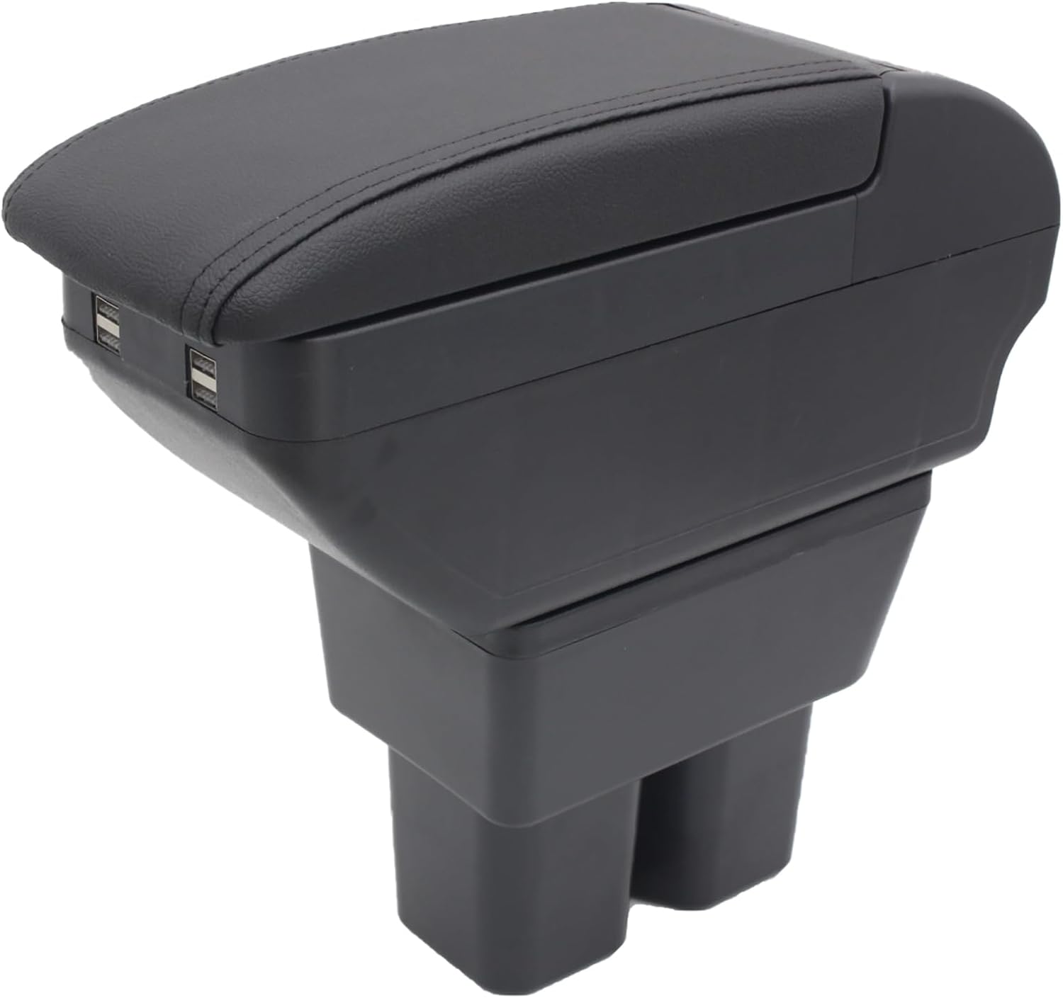 YJYWZH Armrest Box for Suzuki Jimny 2018-2023 Car Center Storage Box Organizer Interior Hand Centre Consoles with Cup Holder Arm Rest Double-Layer Black Accessories (Black with Black Thread)