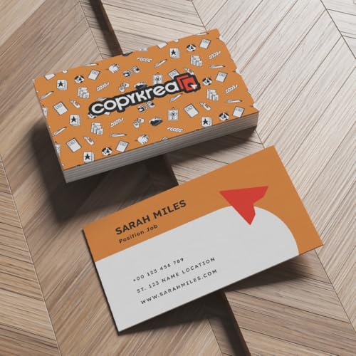 COPYKREA – Cartes de visite personnalisées 85 × 55 mm rectangulaires | Finition classique | Papier 300 g | Personnalisables avec logos et textes | Lot de 100 unités – vue 6
