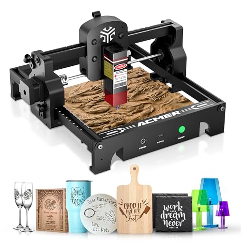 ACMER S1 Máquina de grabado láser S1 2.5W/3.5W/6W Máquina portátil de corte y grabado láser para bricolaje, madera, metal, acrílico, cuero, etc. (Negro, S1 6W) ACMER S1 Máquina de grabado láser S1 2.5W/3.5W/6W Máquina portátil de corte y grabado láser para bricolaje, madera, metal, acrílico, cuero, etc. (Negro, S1 6W)