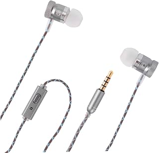 Hoement 1 Conjunto De Graves Controlados Por Fio No Fone De Ouvido Universal Com Microfone Fone De Ouvido Para Celular PC Fones De Ouvido Graves Fones De Ouvido Com Fio Universal Fones De