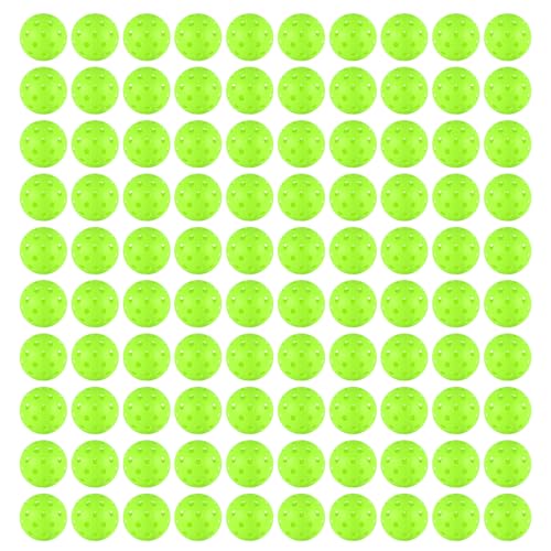 100pc Pickleball Balls,40 Hole Outdoor Pickleball Balls with Mesh Bag,8mm Precision Drilled-Spaced Pickle ball Set-Professional Plastic Ball for Pickleballs Paddles&Indoor or Outdoor Sport Court(green