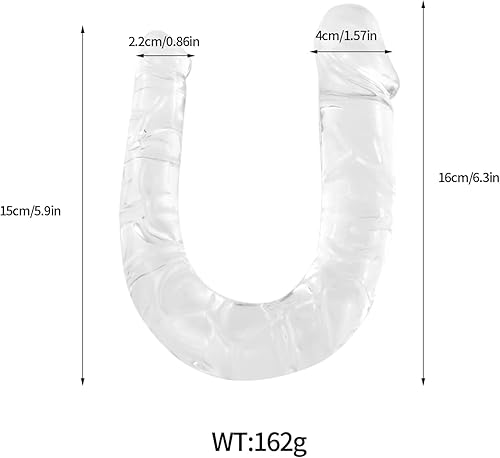 Miniatura 26 de Consolador doble pequeño de cristal de gelatina anal realista consolador largo pene con venas y glande Juguetes sexuales para adultos