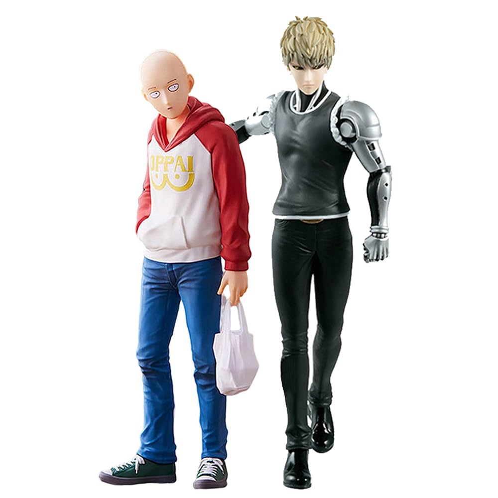 Zhongkaihua 2PCS One Punch Man Genos Figure Statue Saitama Action Figure Anime PVC Model Desktop Ornaments Collectable