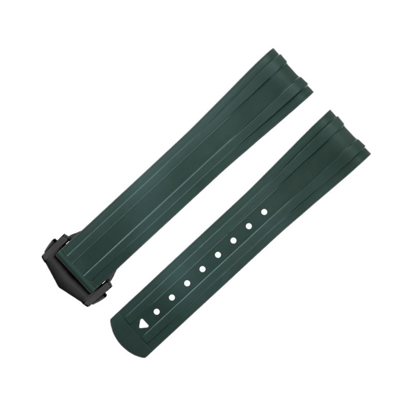 PURYN FKM Estremità curva in gomma fluorosa per cinturini Omega Seamaster 300 per immersione con fibbia pieghevole in acciaio da 20 mm