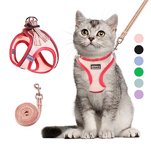 Harnais et laisse pour chat rose protégeant votre compagnon des dangers - 2
