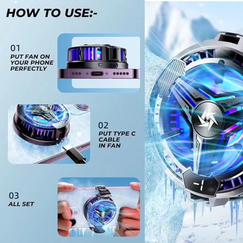 Image of Phone Cooler with AI Cooling Mode, RGB Lighting, Real-Time Temperature and Power Display, Strong Magnet and Clip Mount, Ultra-Quiet Fan (SL10)