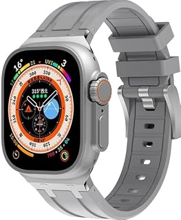 KICKSTORM Rugged Silicone Sport Band with Metal Buckle – Compatible with Apple Watch Straps 49/46/45/44/42mm – Soft Waterproof Replacement Band for iWatch Series 11/10/9/8/7/6/5/4/SE/Ultra(Watch Not)
