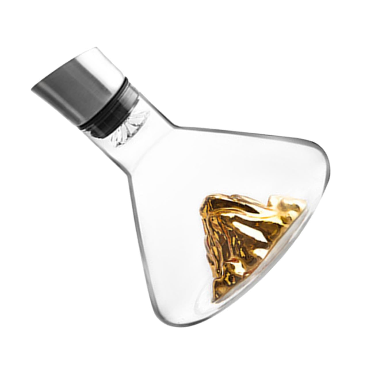 FOMIYES Decanter Funzionalità e Cristallo Colore in 1500ml per Design Oro di Aerazione e Decantazione, per Occasioni Speciali