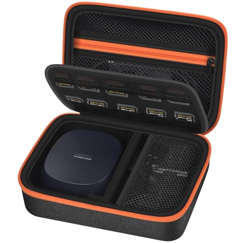 Case Compatible with SanDisk 8TB 4TB Desk Drive SSD/for External Solid State Hard Drive, Memory Card SD Cards and Charger, USB Cables Storage Holder Organizer(Box Only)(Black)