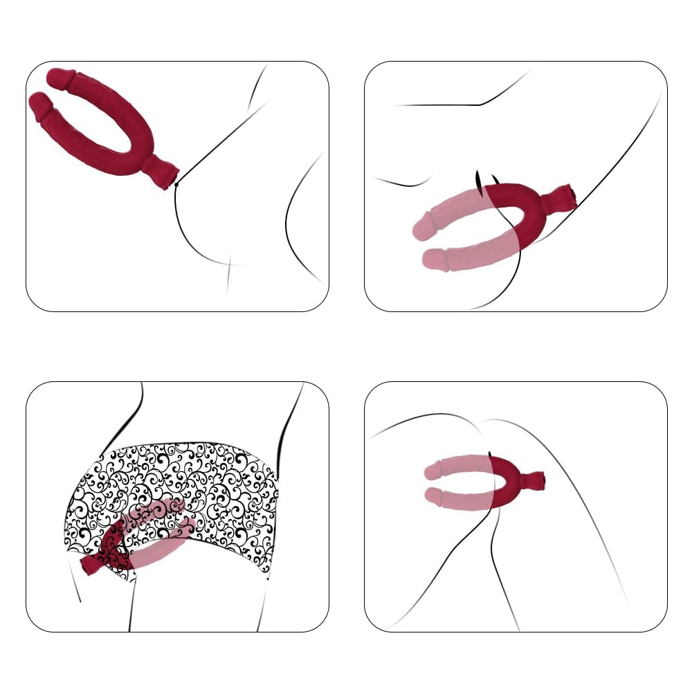 Giocattolo sessuale a forma di U Consolatore per donne e coppie G- e stimolatore del clitorio anale con 10 modalità oftion ideale per l'uso da solo o in coppia
