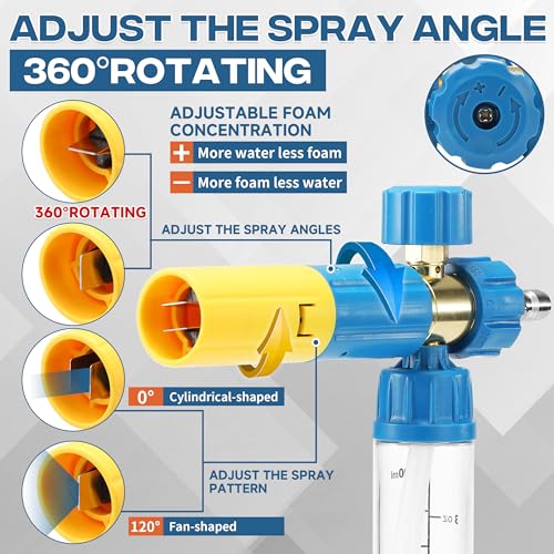 FIXFANS Pressure Washer Gun with Mini Foam Cannon, Dual Connector Accessory by FIXFANS - Used condition - Image 5