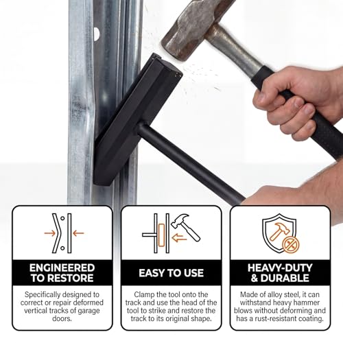 Mindoub Garage Door Track Repair Tool, Contoured Anvil Straightener for 2-Inch Vertical Roller Rails, Heavy-Duty Solid Iron Alignment Tool for Bent Track Reshaping by Mindoub - Image 6