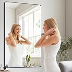 30" x 60"Bathroom Mirror, Matte Black Wall Mirror with Metal Frame, Decorative Rectangular Vanity Mirror for Bedroom Bathroom Living Room Entryway (Horizontal) - Image 4