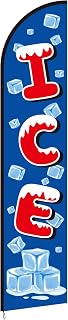 Mindsoft 2.5 x 12 ft Ice Feather Flag Only, Navy Blue