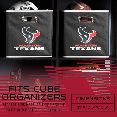 Franklin Sports NFL Houston Texans Faltbarer Aufbewahrungsbehälter, NFL Faltwürfel, Aufbewahrungsbehälter, passend für Mülleimer, Stoff, NFL-Team, Aufbewahrungswürfel, Einheitsgröße