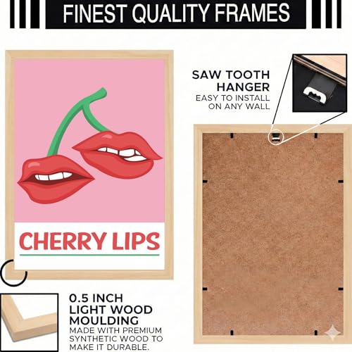 Image of BLINKART Pop Art Aesthetic Modern Art Walls With Frame | Natural Wood Texture | Living Room Bedroom Office Wall Decoration | Poster Home Decor Frames Wall Bedroom | 12x8 Inches (D573)