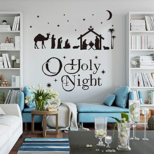 Nativity Scene Wall Decal Nativity Set Christmas Decor Decal O Holy Night Nativity Christmas Vinyl Wall Art Sticker Bedroom Living Room Made in USA