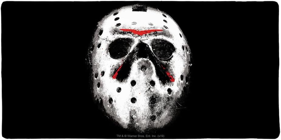 Friday The 13th Jason Mask Large Gaming Mouse Pad Desk Mat with Stitched Edges, Non-Slip Base for Gamer, Home and Office, 31.5 x 15.7