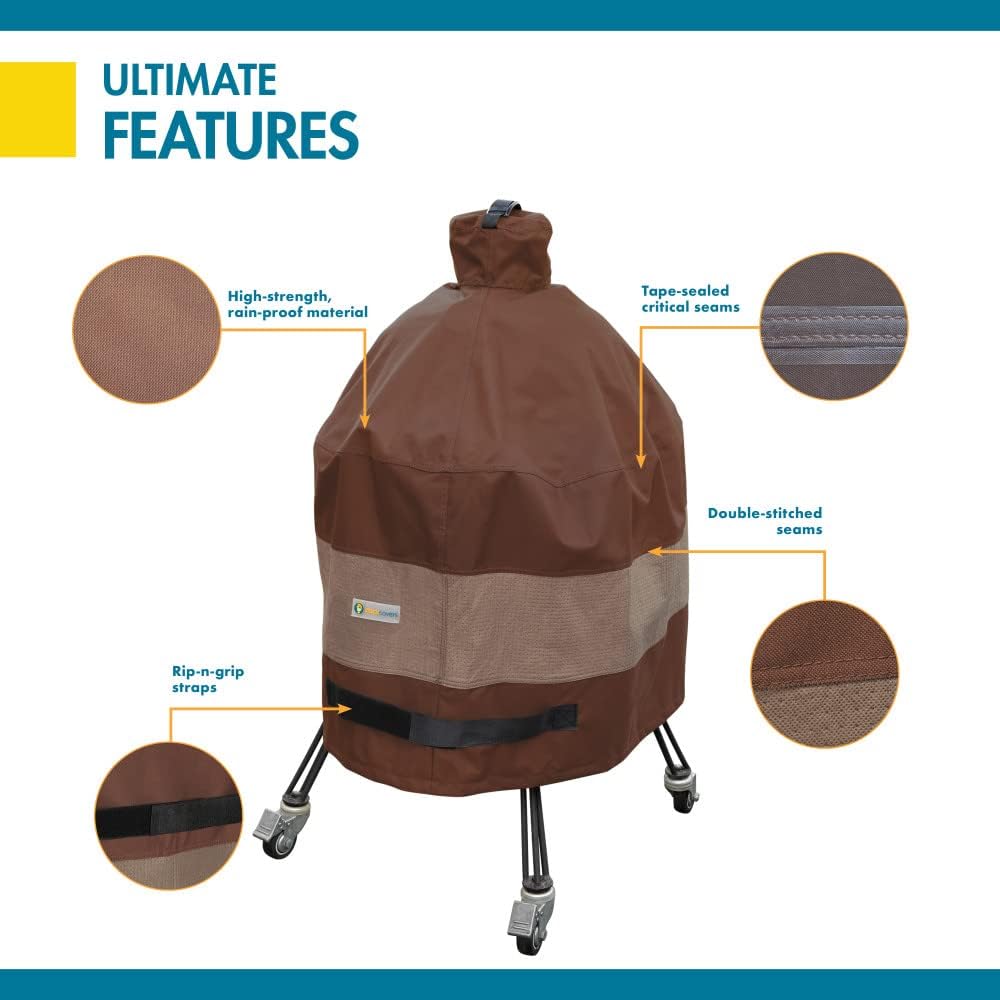 DUCKCOVERS Ultimate Waterproof Kamado Ceramic BBQ Grill Cover, 30 Inch, Grill Cover, Grill Cover for Outdoor Grill, BBQ Cover