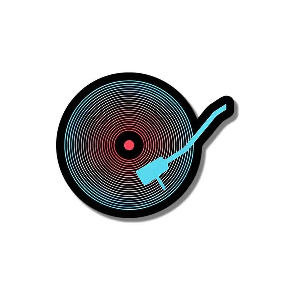 Creative Vinyl Record Player Sticker for Car Laptop Skateboard Helmet Decor