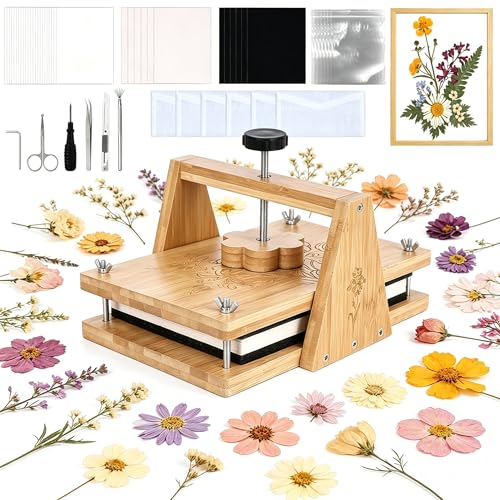 Kit presse à fleurs en bois 30x19,3 cm cadeau idéal loisirs créatifs