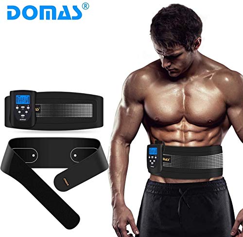 DOMAS EMS AB Muscle Stimulator Belt, Adjustable Electronic Muscle Toning Waist Trainer, 8