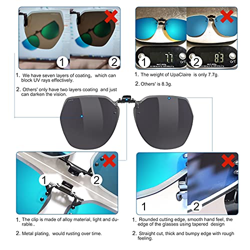 Image of Flip-Up Clip-On Polarized Sunglasses, UV Protection