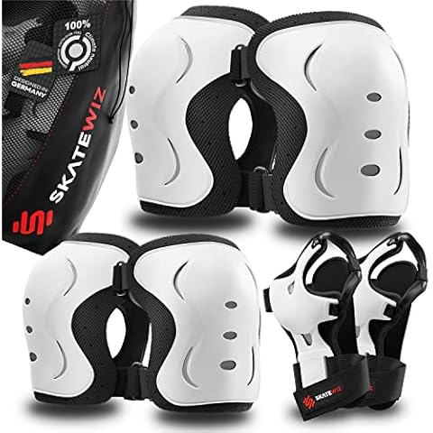 SKATEWIZ Protecciones Patines Adulto - Impact Talla L en Blanco Cover
