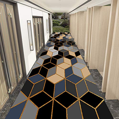 Moqueta corredor 3D y alfombras de pasillo largo con diseño geométrico 3