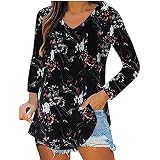 Women Blouse Tee Casual Plus Size V Neck Sweatshirt Long Sleeve Breathable Lightweight Workout Pullo
