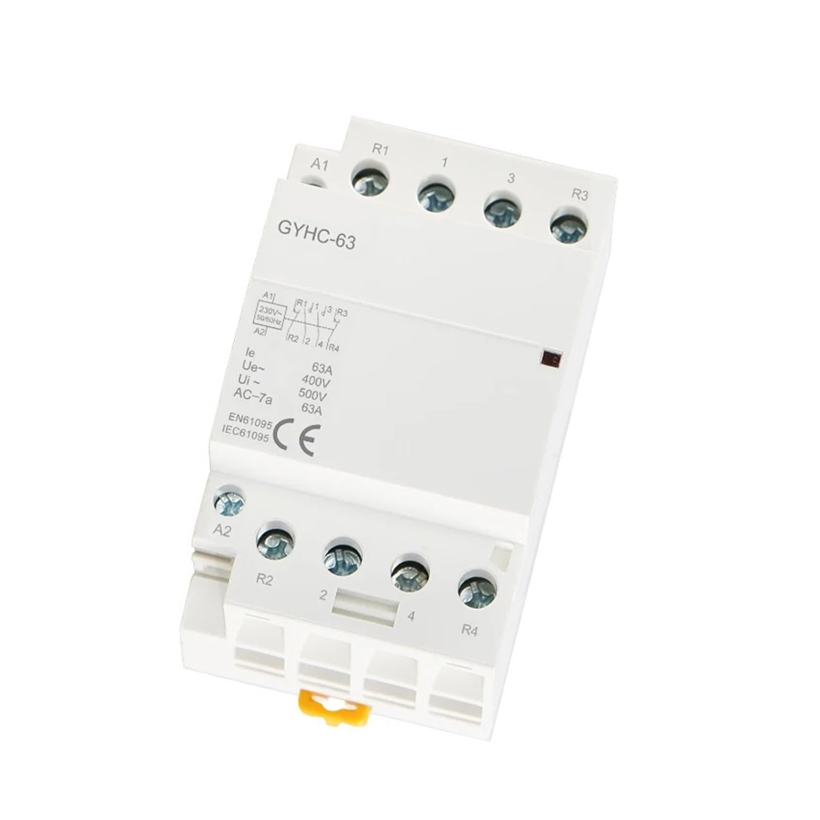 HUUOQIWY 4P 63A 4NO or 2NC2NO 220V/230V 50/60HZ Rail-Type Household AC Modular contactor